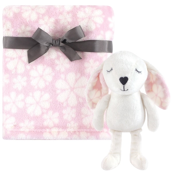 slide 1 of 1, Hudson Baby Infant Girl Plush Blanket with Toy, Modern Bunny, One Size - Modern Bunny - One Size One Size - Modern Bunny