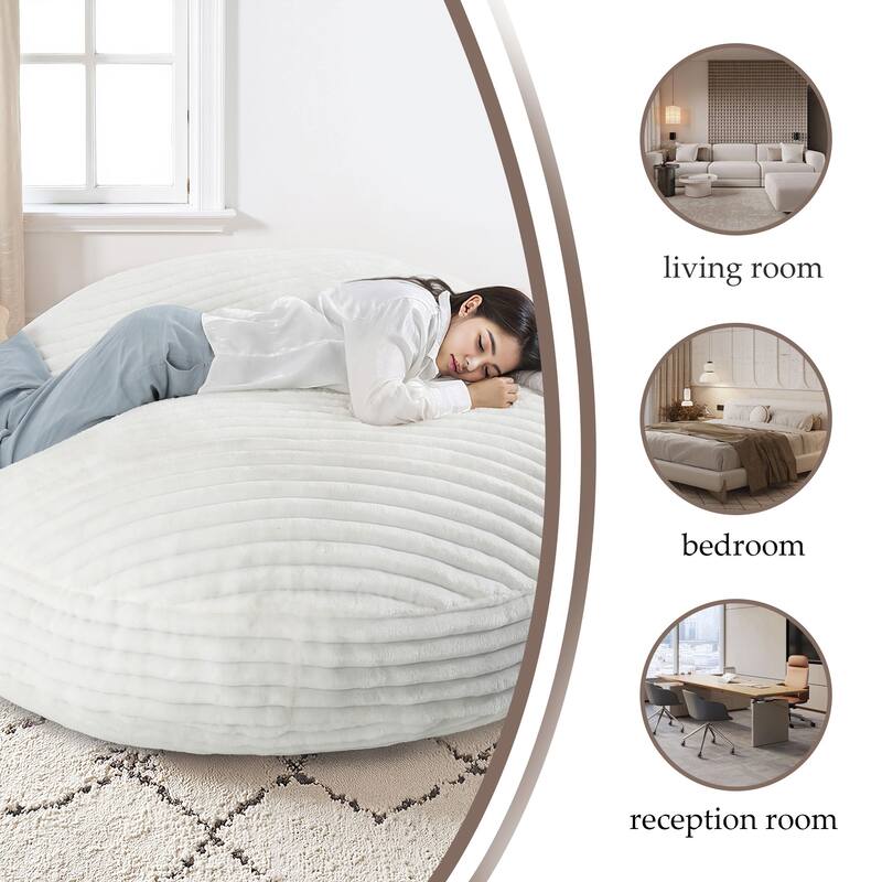 Oversized Bean Bag Chair Bean Bag Bed for Adults & Convertible
