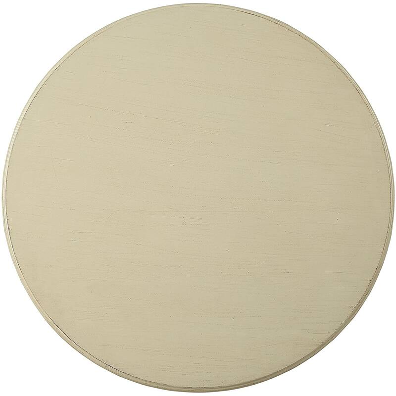 Round Wooden Pedestal Table in Antique White