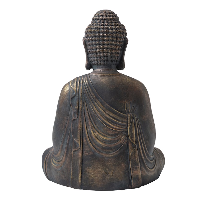 Glitzhome Zen-Style MgO Meditating Garden Buddha Statues Monk Sculpture Indoor Outdoor