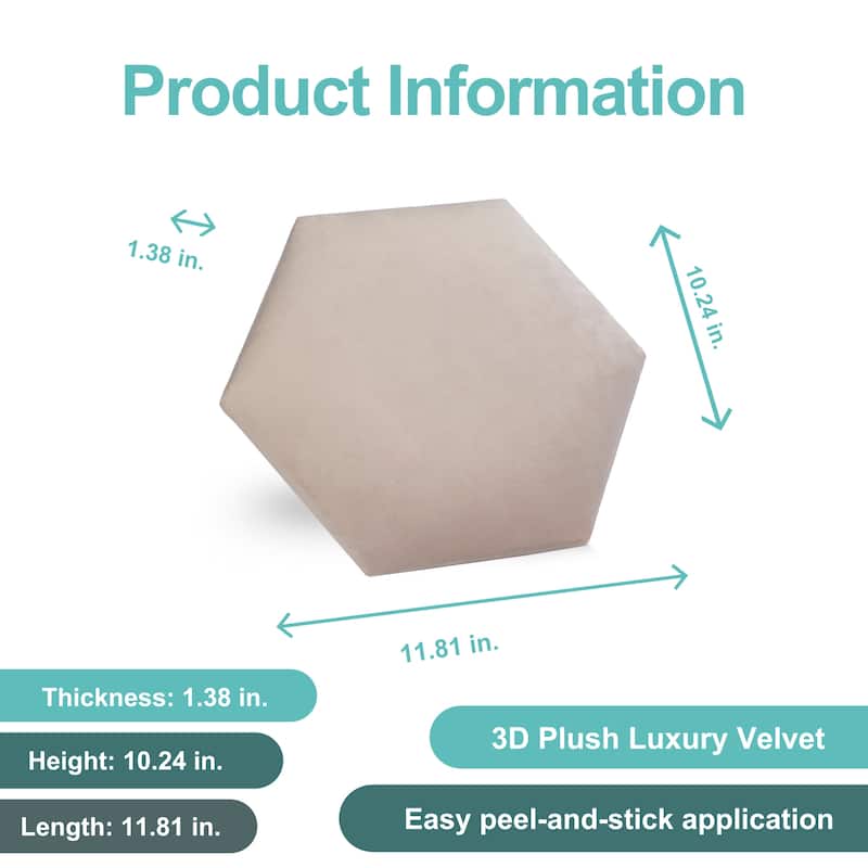 Wall!Supply Luxury Velvet Textile Hexagon (2pc.)