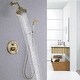 preview thumbnail 11 of 17, Pressure Balanced Complete Shower System with Rough-in Valve Brushed Gold