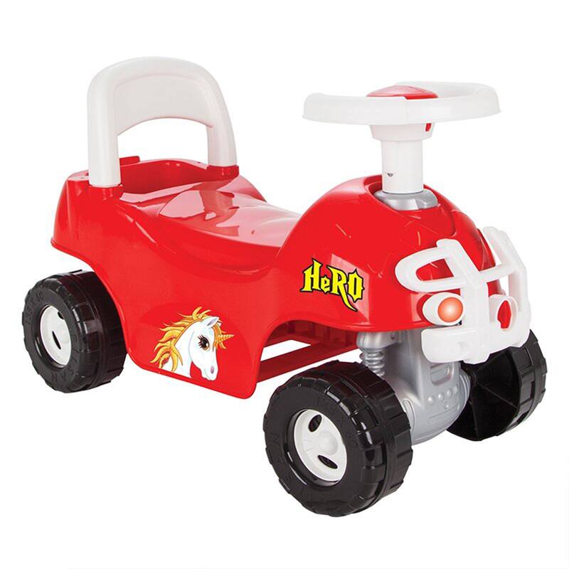 Pilsan Hero ATV Pedalless Ride On Kids Toy w/ Horn for Ages 36 Months & Up, Red - 11.72