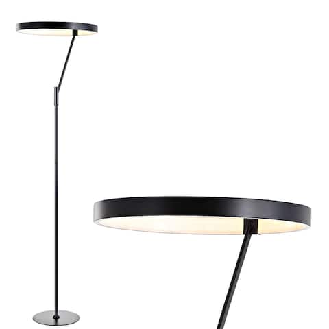 Roxanna 66.7" Integrated LED Metal Floor Lamp, Black by JONATHAN Y - 66.75" H x 17.5" W x 17.5" D