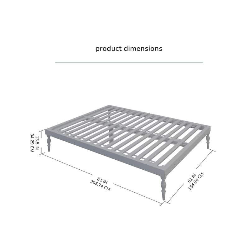 MH London Rhonda Solid Mango Wood Platform Bed