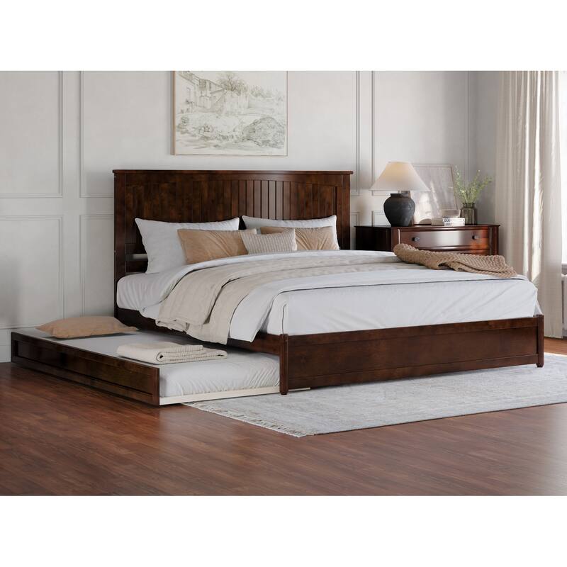 Malta Platform Bed with Panel Footboard and Twin XL Trundle