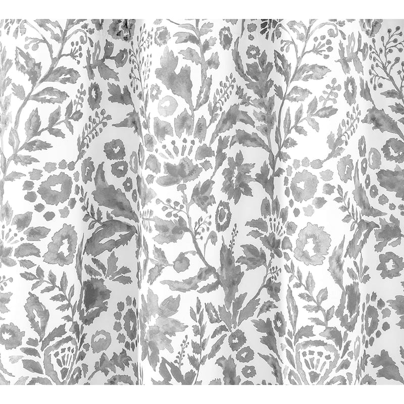 DriftAway Julia Watercolor Blooming Flower Floral Lined Window Curtain Valance - 52'' width x 24'' length