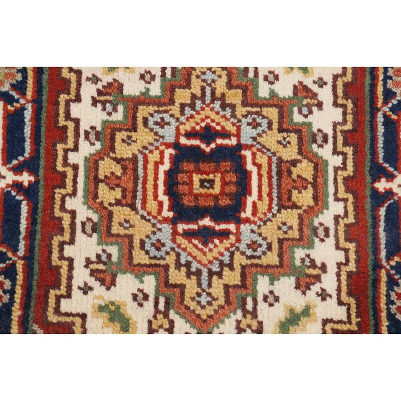 Hand Knotted Oriental 100% Wool Carpet Traditional Medallion Beige & Ivories Heriz (serapi) Area Rug - 3' 0'' X 2' 0''