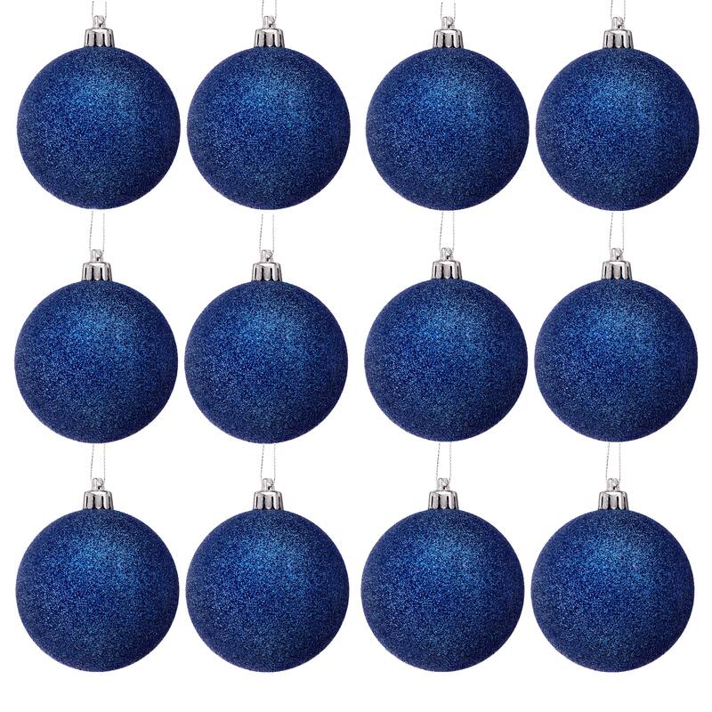 80mm Shatterproof Plastic Glitter Ball Set of 2