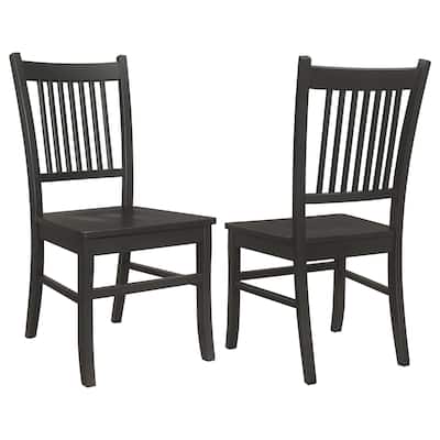 Marbrisa Matte Black Wood Dining Side Chair (Set of 2)