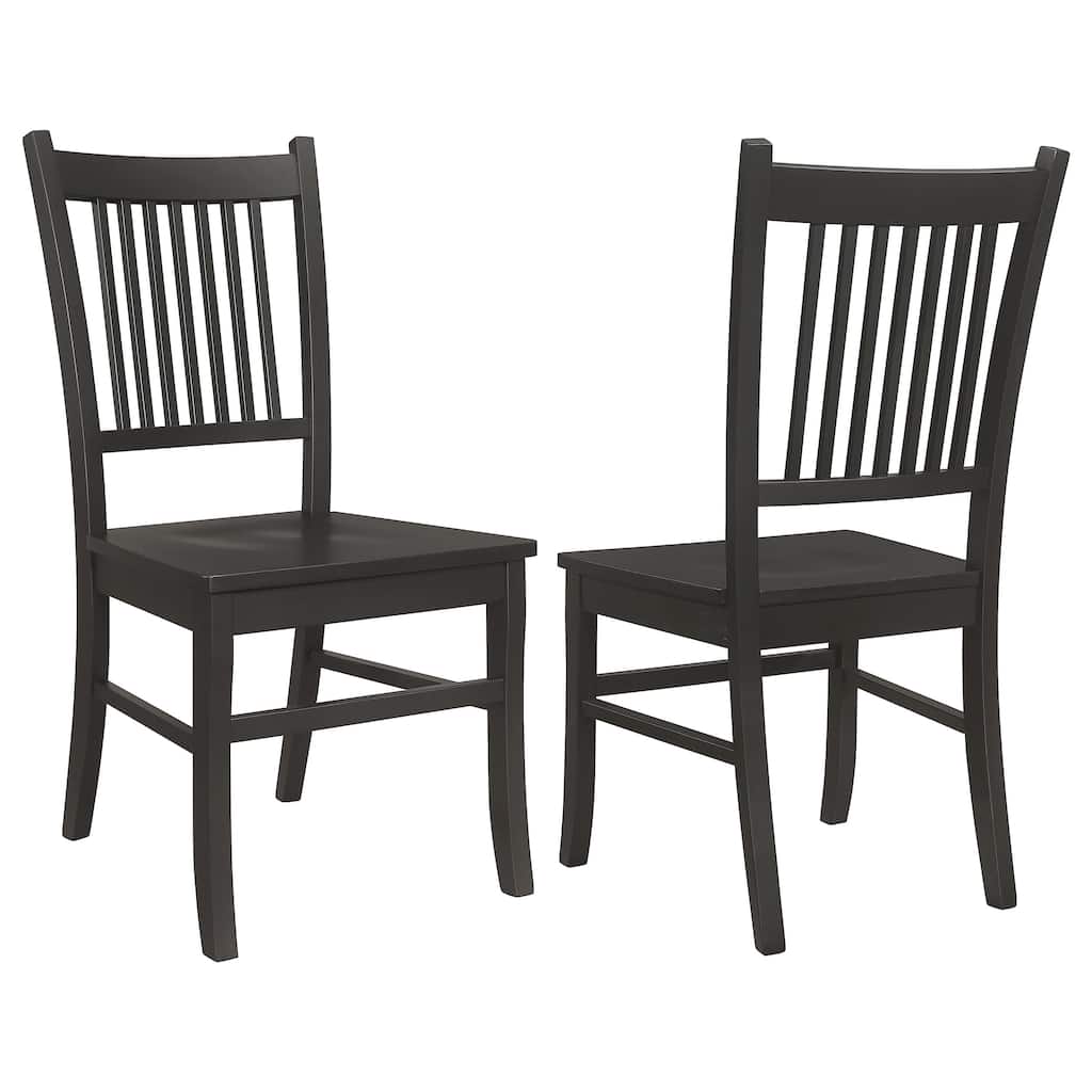 Marbrisa Matte Black Wood Dining Side Chair (Set of 2)