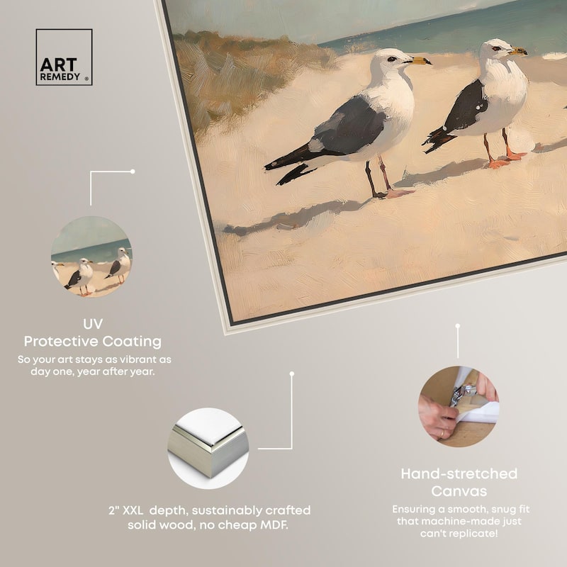 Seagulls at the Beach I Canvas by Art Remedy