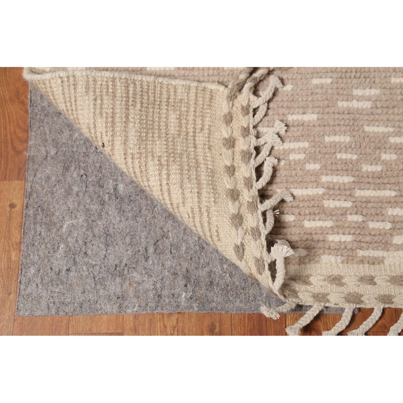 Earth Tone Moroccan Oriental Large Area Rug Handmade Brown Wool Carpet - 10'3"x 14'5"