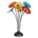 preview thumbnail 4 of 3, Fiore Bloom 26 IN Tall Multi-Color Art Glass 6-Plate Flower Sculpture with Metal Stand