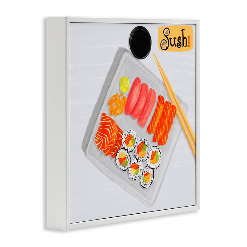 Stupell Delicious Sushi Plate Framed Giclee Art Design By Juliet Rose Philips