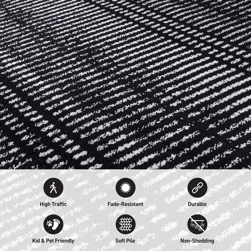 Contemporary Minimalistic Stripe LInes Area Rug