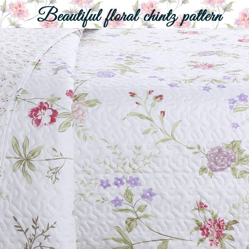 Cozy Line Lucie Floral 3-piece Quilt Bedding Set
