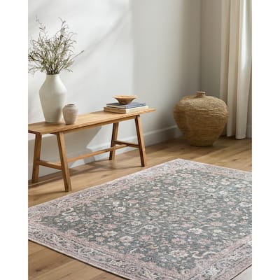 Livabliss Vinny Traditional Medallion Washable Area Rug