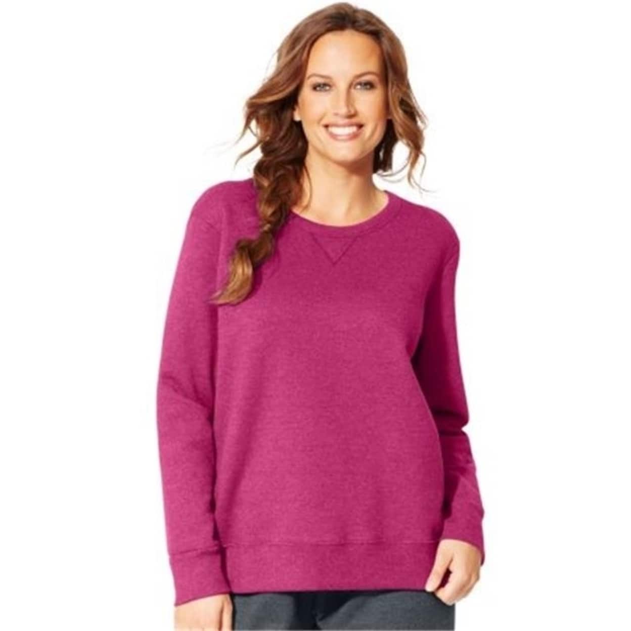 Just My Size Womens Plus-Size V-Notch Sweatshirt