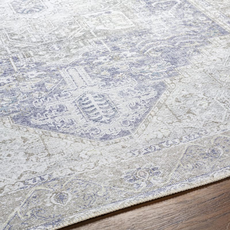 Livabliss Amelie Vintage Medallion Machine Washable Area Rug