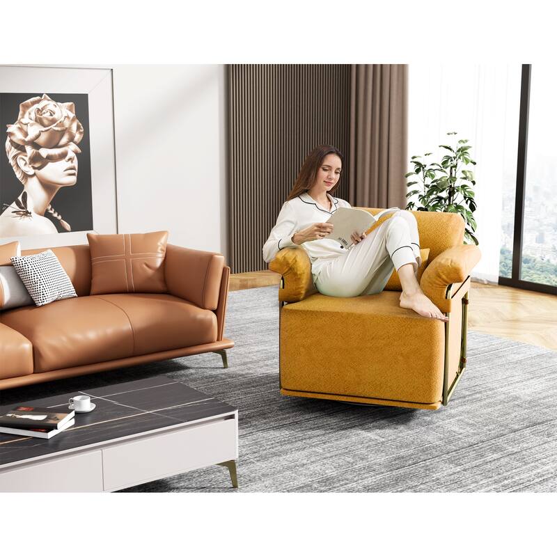 360 Degree Swivel Accent Sofa Chair Lounge Wide Upholstered Reading Chair