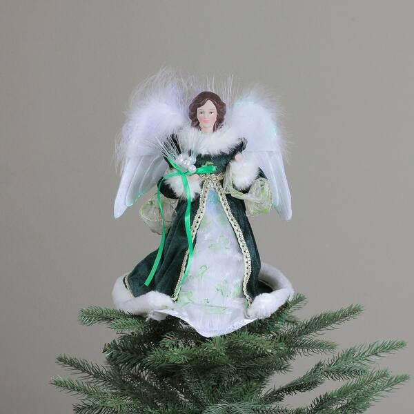 12" Fiber Optic Luck of the Irish Angel in Shamrock Dress Christmas Tree  Topper - Bed Bath & Beyond - 23440387