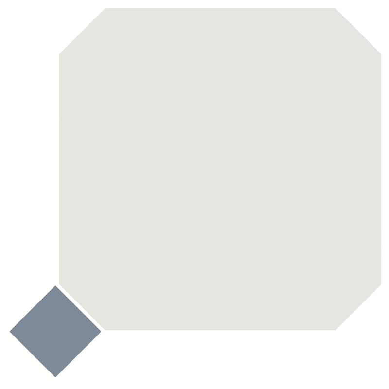Merola Tile Vaudeville Octagon Nacar with Taco Azzuro 7-7/8" x 7-7/8" Porcelain Floor and Wall Tile