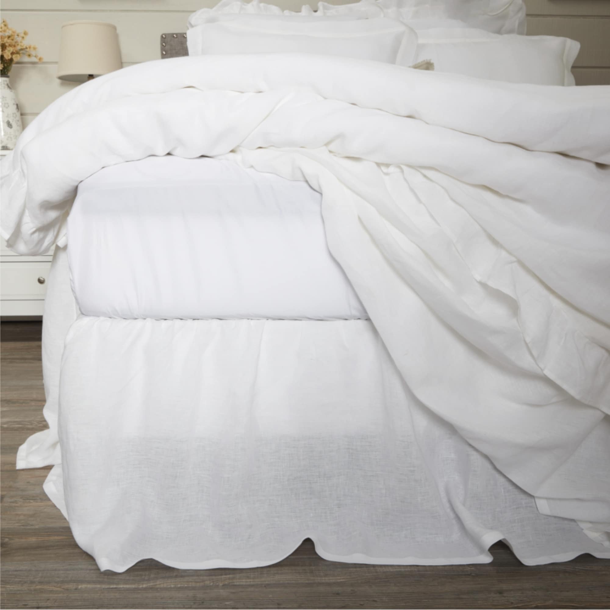 Provincial Linen White Queen Bed Skirt