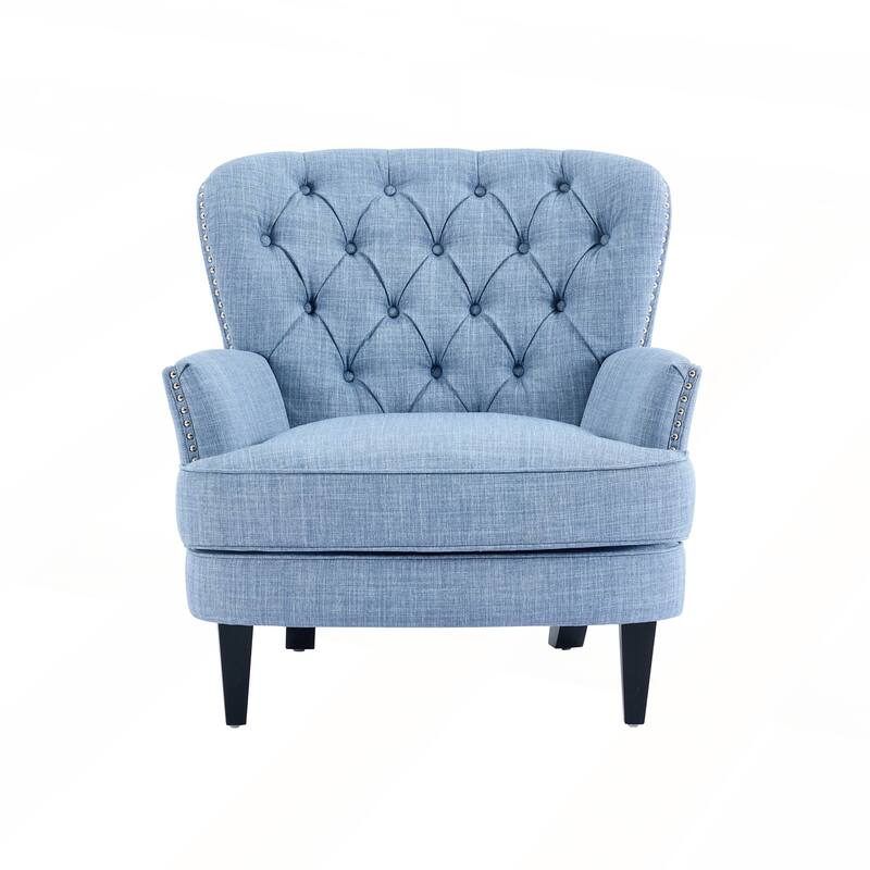 Upholstered Lounge Chair with Nailhead Trim