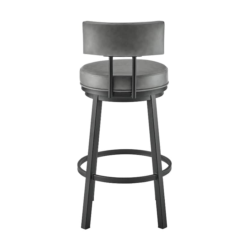 Dalza Faux Leather and Metal 360 Swivel Bar or Counter Stool