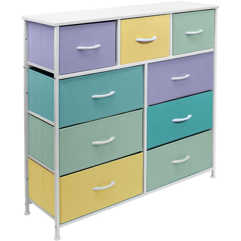 Modern Color Print 9-cubby Storage Tower