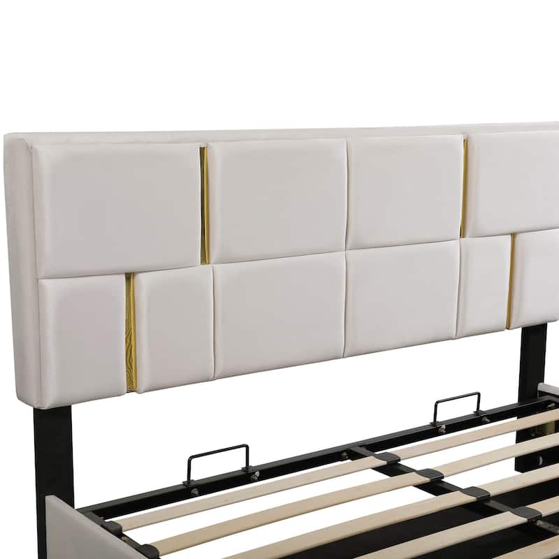 Platform Bed with Hydraulic Storage System