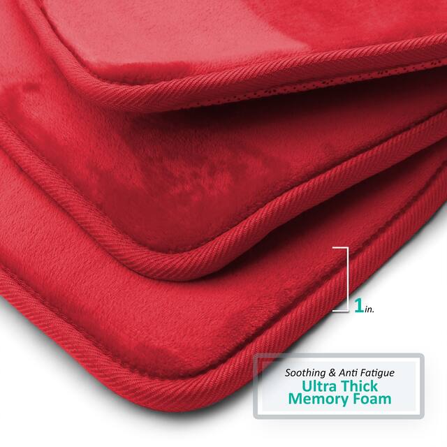 Clara Clark Ultra Soft Plush Bathroom Rug - Non-Slip, Velvet, Memory Foam Bath Mat - Set of 2