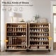 preview thumbnail 22 of 23, 24 Pairs Large Wood Shoe Storage Cabinet with Doors for Entryway - 6-Tier