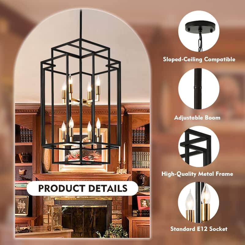 Luxury Modern Cage Tiered Chandelier -- 8-light - N/A