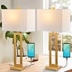 preview thumbnail 1 of 9, Lucie 28.5" Vintage Industrial Iron LED Table Lamp with Pull-Chain and USB Charging Port, (Set of 2) by JONATHAN Y Brass Gold