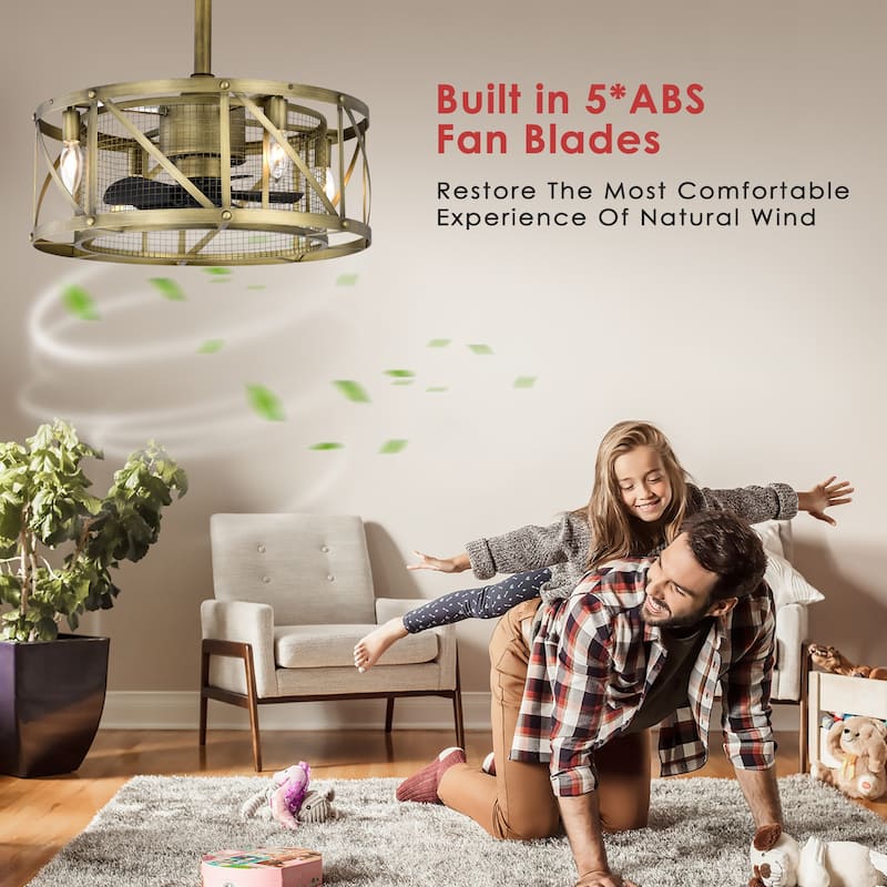 20 in. Smart Indoor 5 ABS Blades Ceiling Fan with Integrated LED with Remote Control (Bulb Not Included)