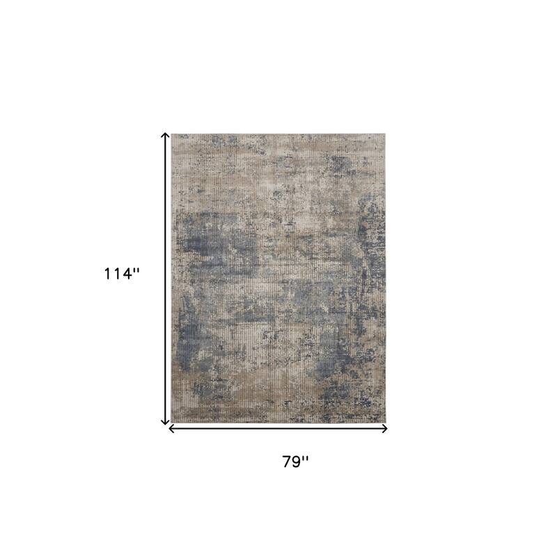 Meko Power Loomed Distressed Abstract Modern Area Rug By HomeRoots