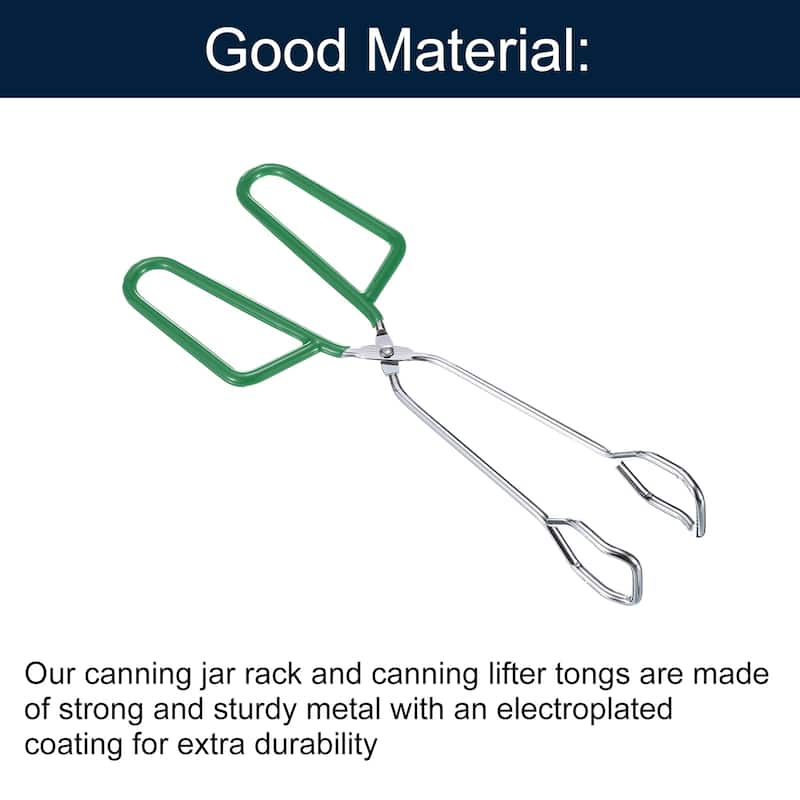 1Pcs Cooking Scissor Tongs, 10" Kitchen Tongs with Comfort Grip Green Handle - Silver & Green