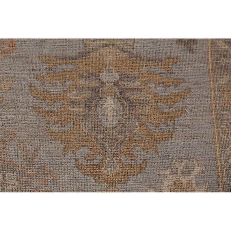Hand Knotted Oriental 100% Wool Carpet Transitional All-Over Greys & Charcoal Oushak Area Rug - 11' 10'' X 8' 10''