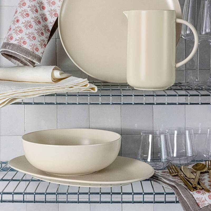 over&back Coupe Semi Matte Stoneware Oval Serving Platter