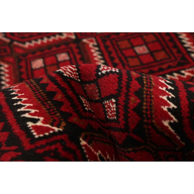 ECARPETGALLERY Hand-knotted Teimani Red Wool Rug - 3'7 x 6'1