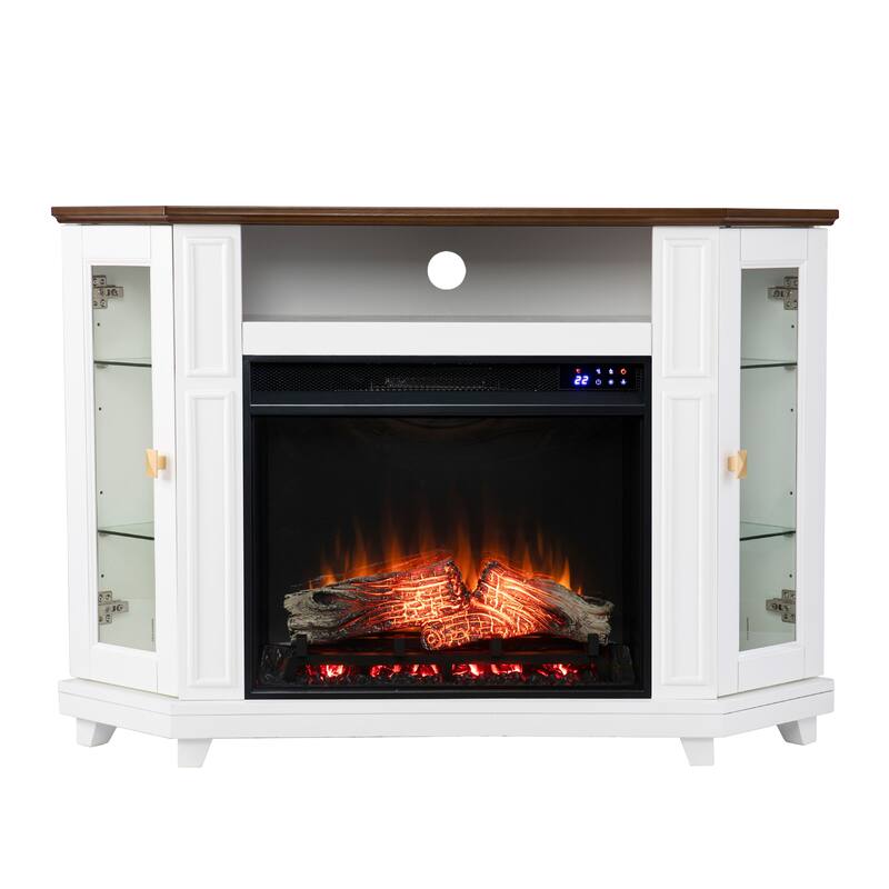 SEI Furniture Daventry Transitional White Wood Electric Fireplace