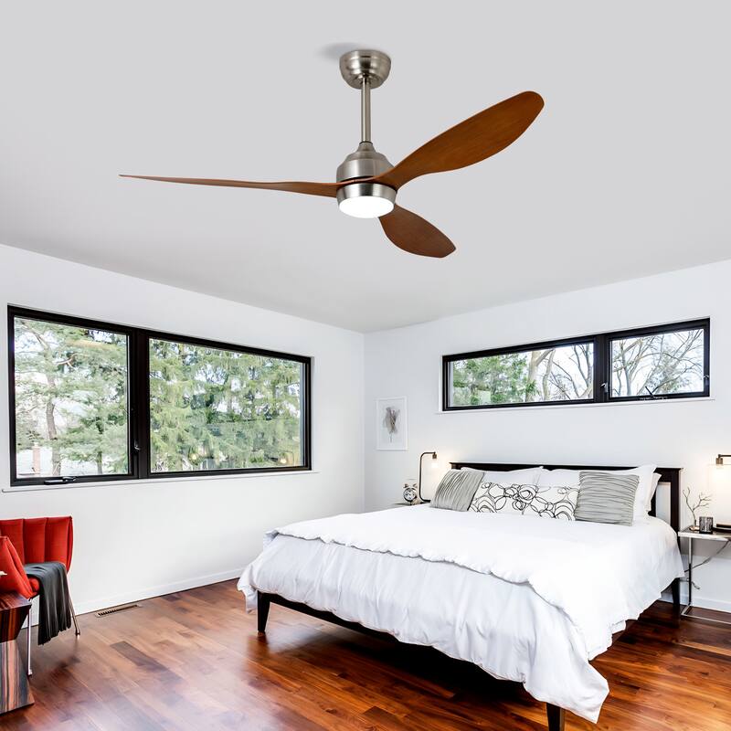 Sofucor 52" Ceiling Fan with Lights Quiet DC Motor 3 ABS Blade 6 Speed Levels,Remote Control,for Patio Living Room,Bedroom