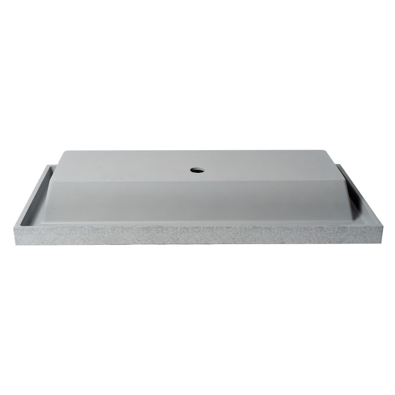 ALFI brand 40" Solid Concrete Gray Matte Trough Sink for the Bathroom
