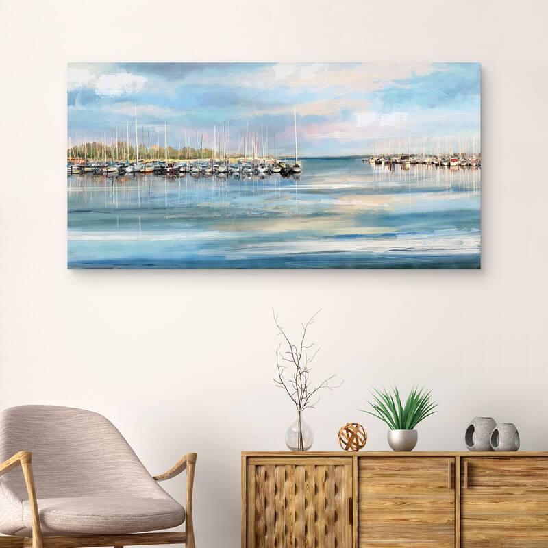 Blue Harbor by Studio Arts Canvas Art Print