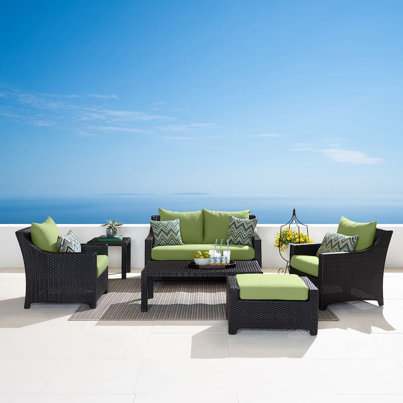 Deco 6 Piece Sunbrella Outdoor Patio Love and Club Seating Set