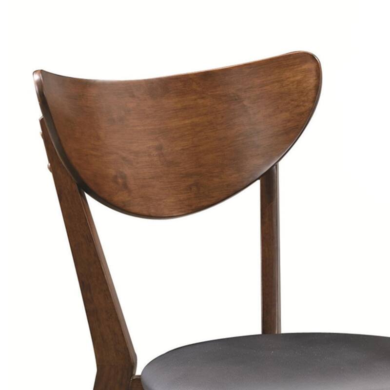 Dining Side Chair with curved Back, Brown & Black, Set of 2 - 31.25 H x 17.75 W x 21.75 L Inches