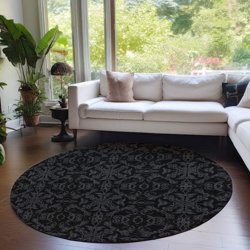 Machine Washable Indoor/ Outdoor Chantille Traditional Medallions Rug