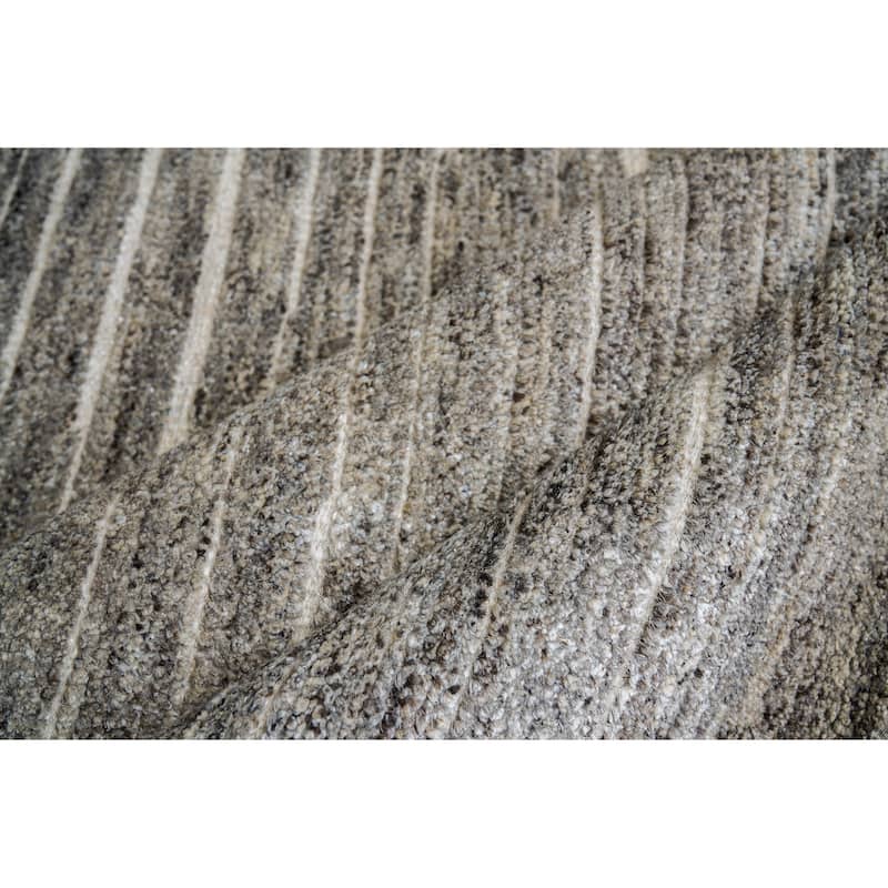 EXQUISITE RUGS Eaton Hand-knotted Wool/Bamboo Silk Grey Area Rug.